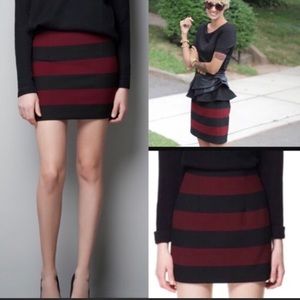 Zara Maroon/Black Stripe Mini